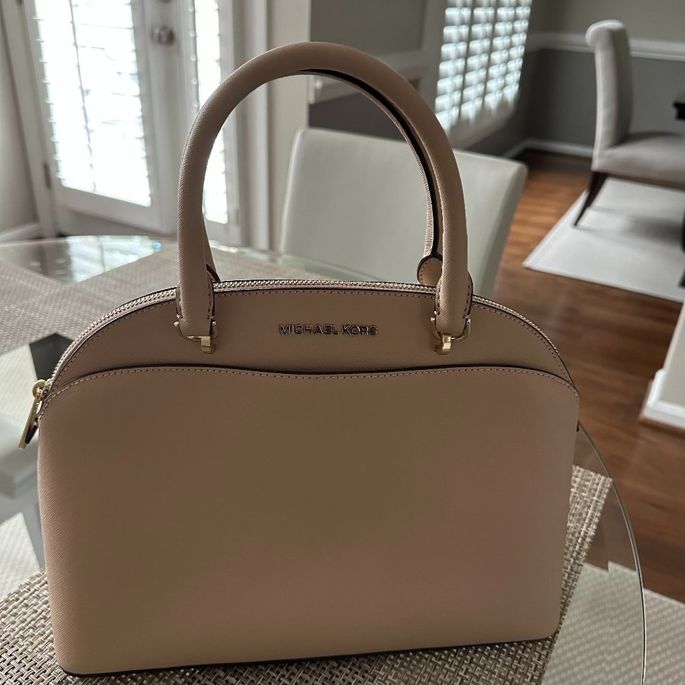 Michael Kors Camel Color Medium Dome Satchel Bag